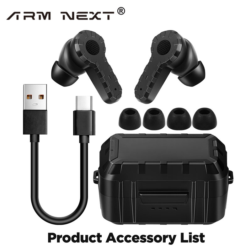 ARM NEXT-Bouchons d'oreille électroniques anti-bruit NRR27db, casque antibruit pour la chasse, le tir, cache-oreilles, mode extérieur et intérieur