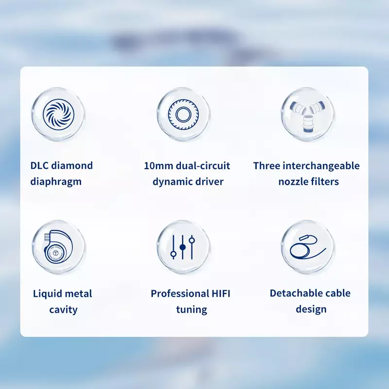 TRN Conch auricolare ad alte prestazioni DLC Diamond diaframma monitor in-Ear dinamici filtri intercambiabili per ugelli di sintonia vendita calda