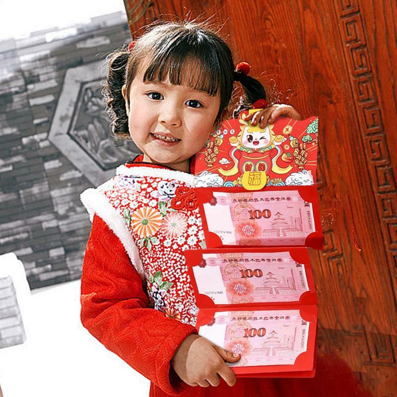 Креативный сложенный новогодний красный конверт милый 2024 Год Дракона красный конверт традиционный весенний праздник счастливый Карманный подарок