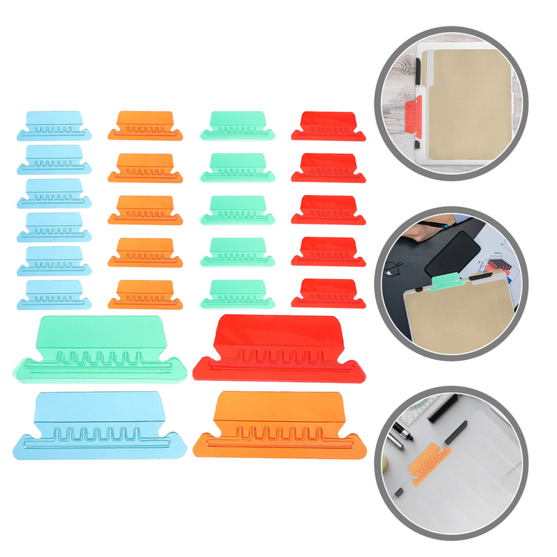 Color Label Hanging Clip Colorful Plastic Tags Colored Tabs Markers Folder for Folders File