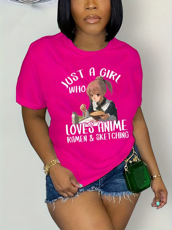 Camiseta de manga corta con cuello redondo para mujer, camiseta estampada informal, ropa de talla grande, Tops De Leon, verano 2024