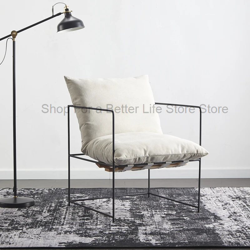 Sofá individual nórdico de lujo, silla de comedor de hierro, diseñador para muebles modernos de sala de estar, muebles de biblioteca de negociación
