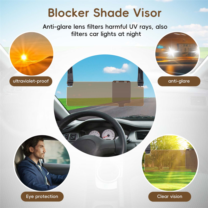 Extension de pare-soleil à clipser pour voiture, vision HD, anti-absorbe ouissement, Bchampionship Shade