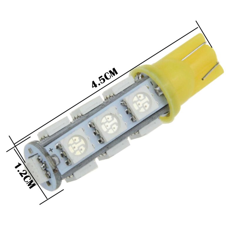 1 bombilla de respaldo de luz de marcha atrás RV T10 W5W amarilla 13 emisores 5050 SMD LED 280 285 447 A012