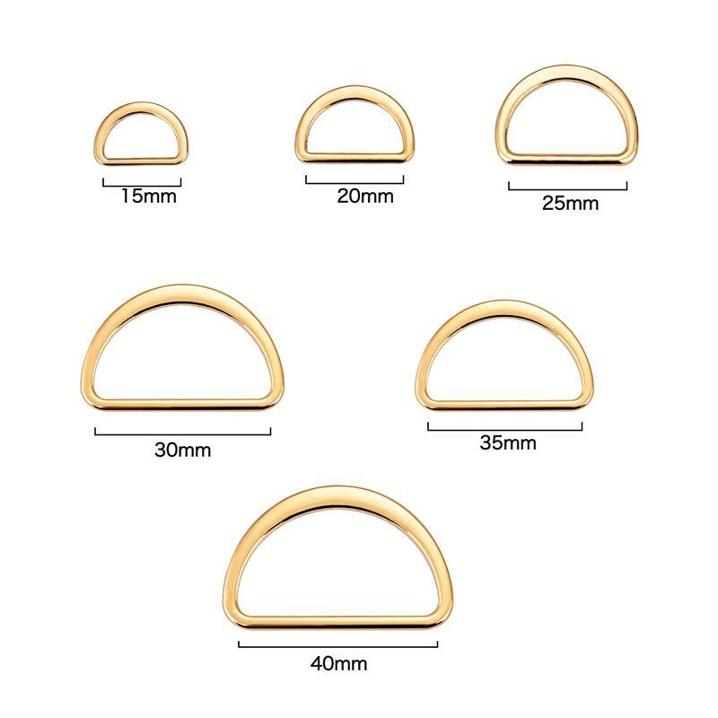 10pcs D-Shaped Buckle D Ring Connection Alloy Metal Silver Gold For Shoes Bags Backpack Buckles DIY Accessory 15/20/25/30/40mm