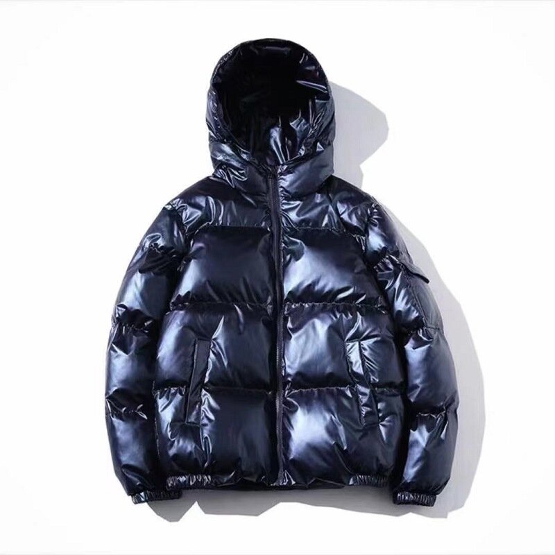 남녀공용 두꺼운 후드 방수 퍼퍼 재킷 코트, 단색 캐주얼 스트리트웨어, 방풍 아우터, 따뜻한 파카 2024, 겨울 신상