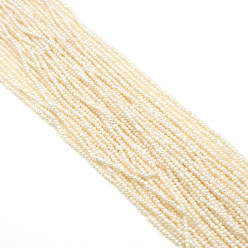 Perlas naturales de agua dulce de 1,8-2mm, perlas espaciadas sueltas redondas para la fabricación de joyas, accesorios de collar de pulsera para mujer, DIY, 36cm