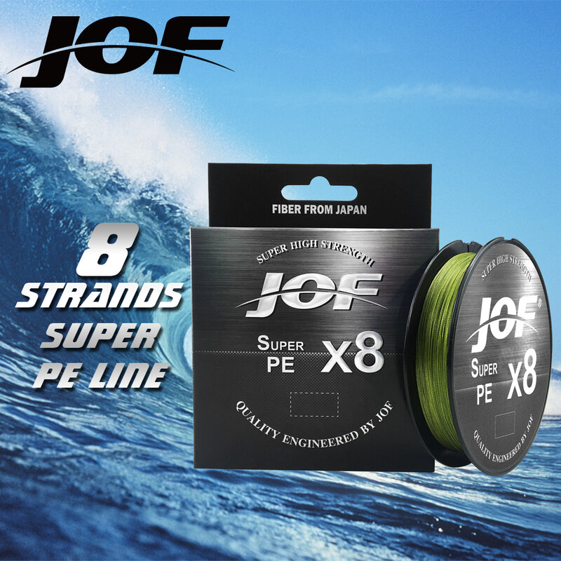 JOF-sedal de pesca de PE X8 de 500M, 300M y 150M, línea de multifilamento suave trenzado de 8 hebras, fundición ultralarga, 15-100LB