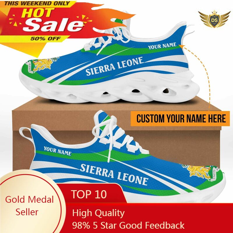 Casual Versatile Printed Sierra Leone Flag Flats Fashion Comfortable Outdoor Student Breathable Flats