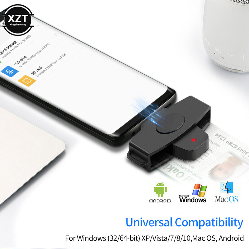 Rodzaj USB C czytnik kart inteligentnych Sim Cloner typ C Adapter do dine dni Citizen ID Bank karta EMV SD zewnętrzna dla Mac/systemem Android nowość
