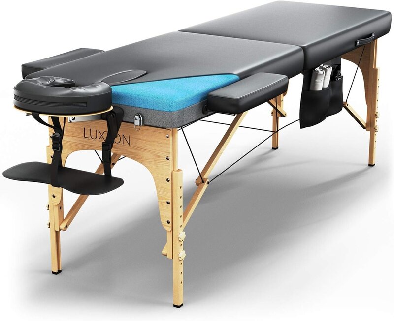 高級粘弾性フォームマッサージテーブル,折りたたみ式でポータブル,キャリングケース付き,持ち運びが簡単
