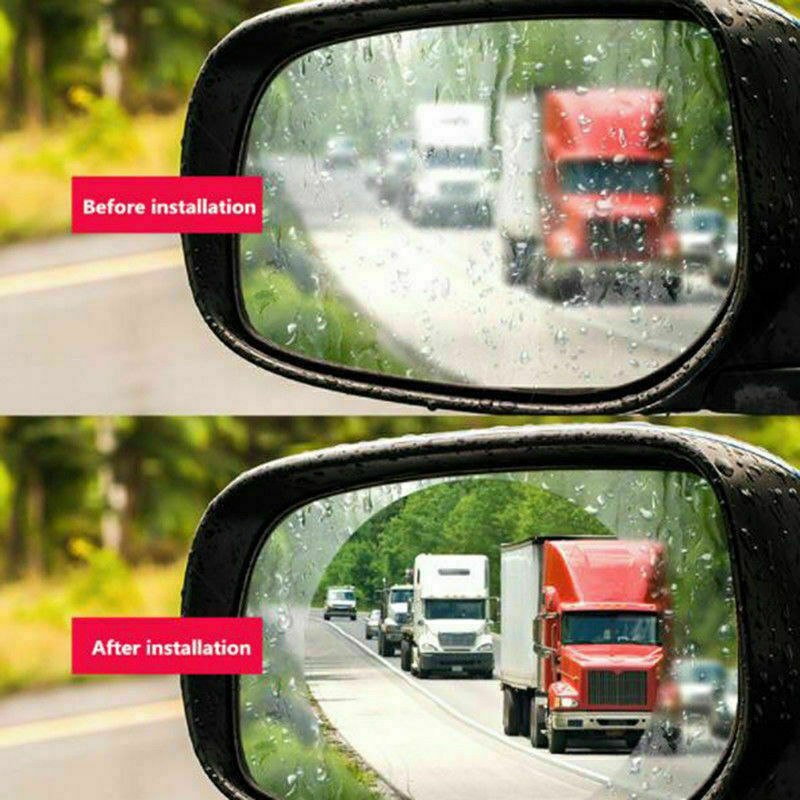 2Pcs สติกเกอร์รถกันฝนฟิล์มสำหรับกระจกมองหลังรถยนต์กระจกมองหลังรถยนต์กระจกฝนฟิล์ม Clear Sight In Rainy Days รถฟิล์ม