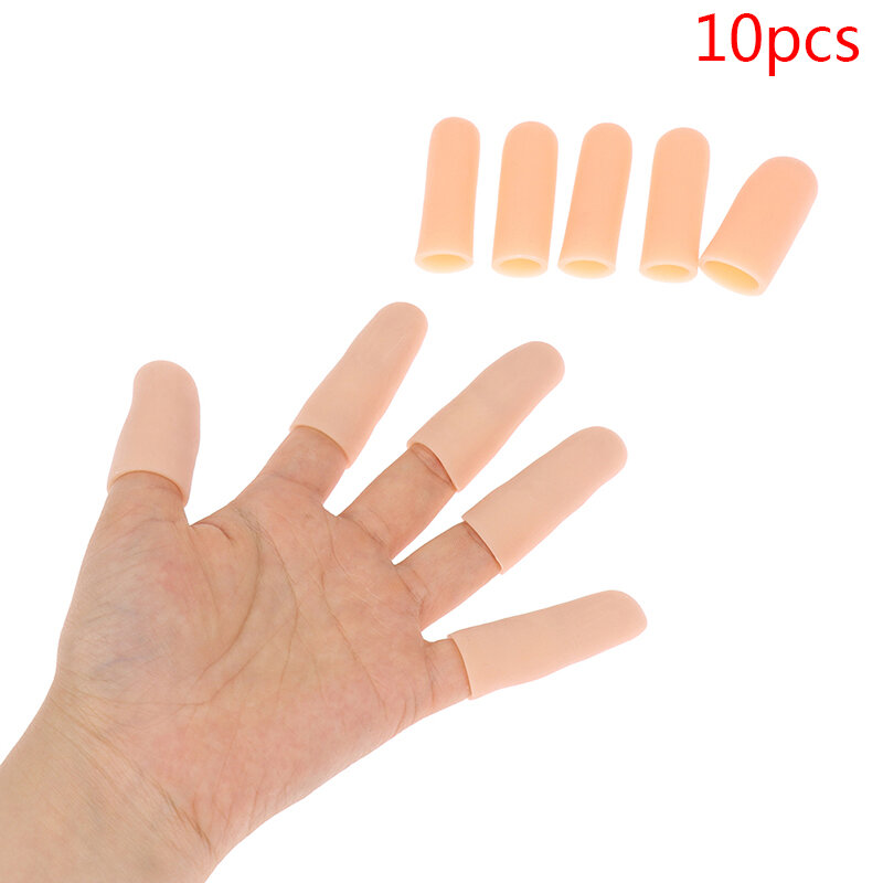 10 buah pelindung jari anti-potong Gel silikon perban tangan lengan jari tahan panas alat dapur memasak bagus
