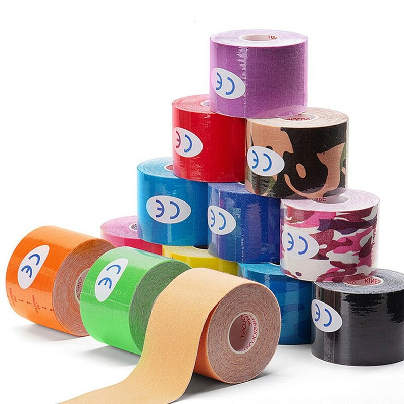 WorthWhile 6Pcs Kinesiology Tape Athletic Recovery Elastic Tapes Gym Fitness Bandage Jiont Support Muscle Pain Relief Knee Pad