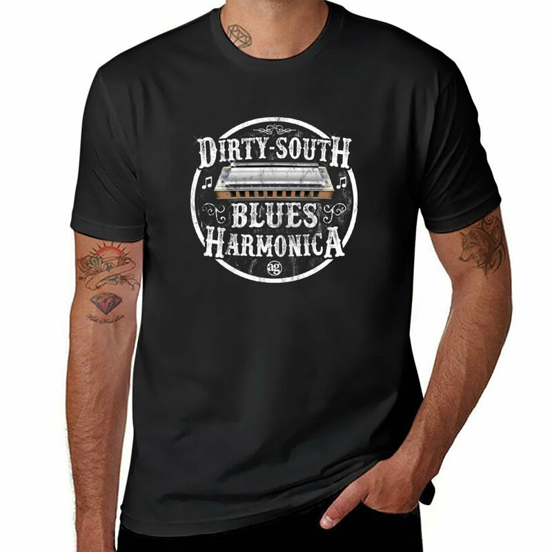 Camiseta de Adam Gussow Modern Harmonica, Dirty South Blues, Harmonica, camiseta anime para homem, novo