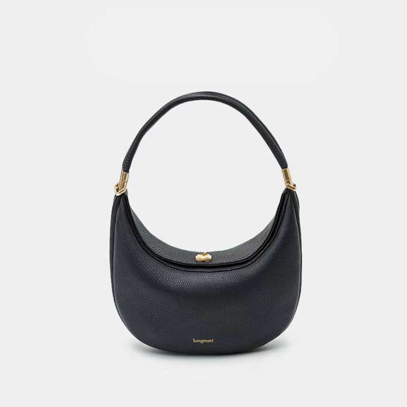 Luna Designer Shoulder Underarm Leather Bag For Women 2024 New Fashion Portable Solid Color Female Travel Handbag