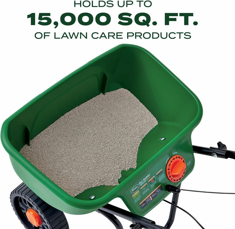 Elite Spreader for Grass Seed, Fertilizer, Salt, Ice Melt, Durable Push Spreader Holds Up To 20,000 Sq.ft. Product New