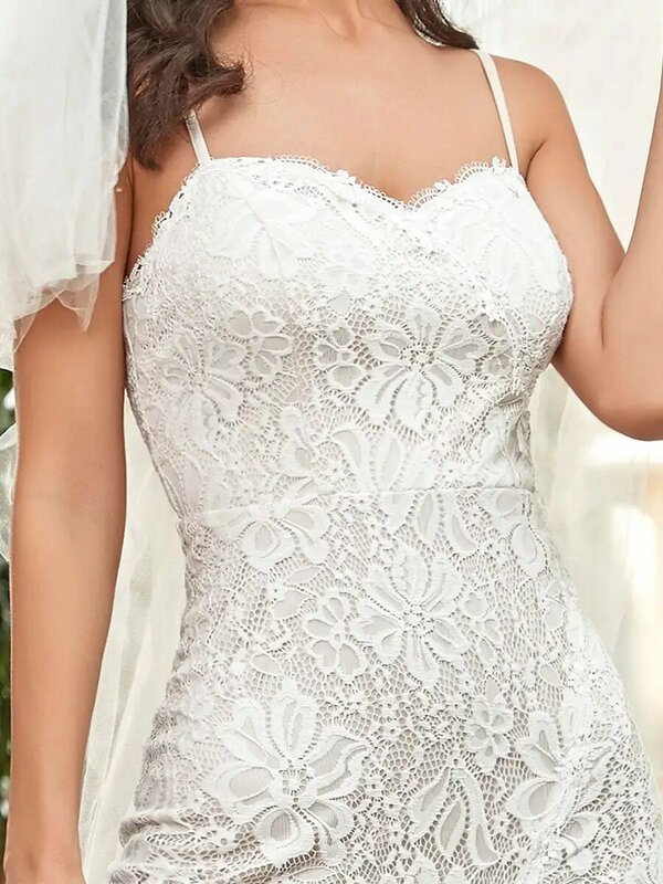 Elegant Wedding Dresses Sweetheart neck Spaghetti straps 2024 Ever Pretty of Lace Fishtail silhouette Cream Bridal Women Dress
