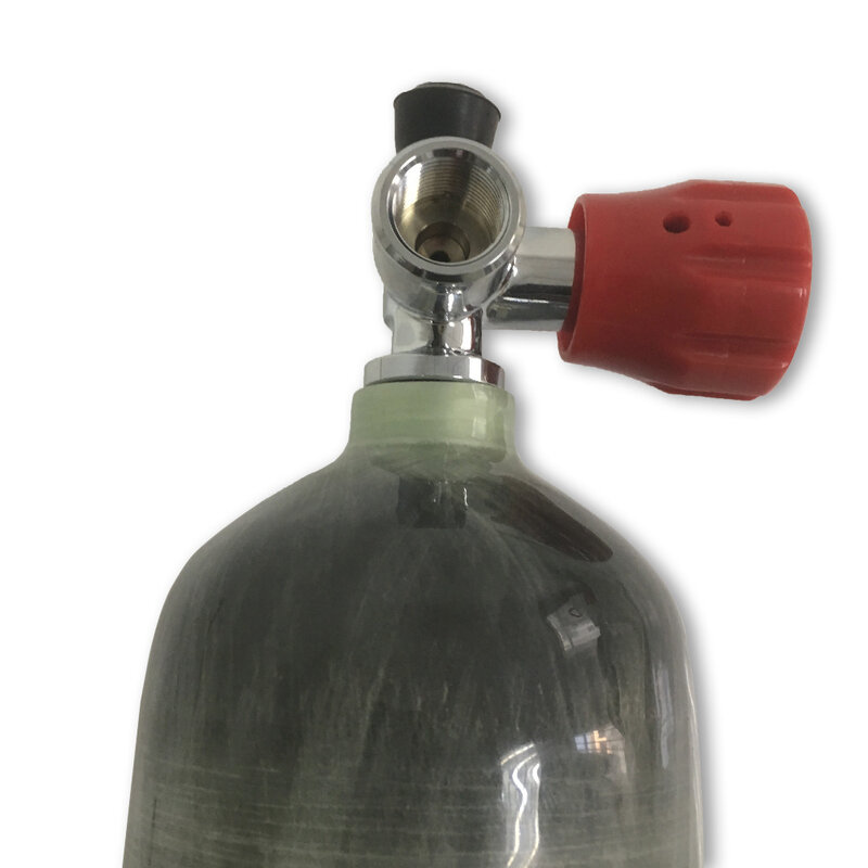 Acecare 3L CE 4500Psi Carbon Fiber Air Tank/Gas Cylinder and Red Valve Balloon With Compressed for Diving