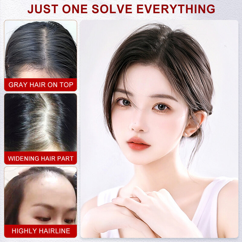 Hair Toppers for Women Real Hair for Women No Bangs Swiss Lace Base with 4 Clips Wiglets Upgrade Lace Base Premium Remy Hair