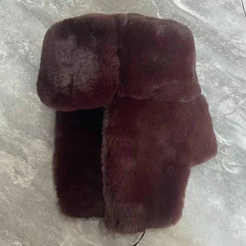 Accessorio invernale Versatile cappello invernale da uomo Ultra-spesso con berretto in pelliccia sintetica antivento tinta unita per il freddo per l'autunno