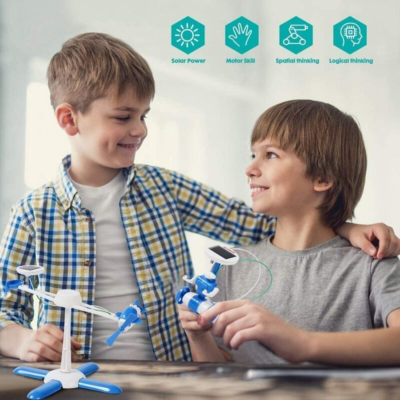 مجموعة روبوت العلوم الشمسية ألعاب تعليمية للأطفال المبتدئين ، ألعاب بناء التعلم الجذعية للبنين بنات