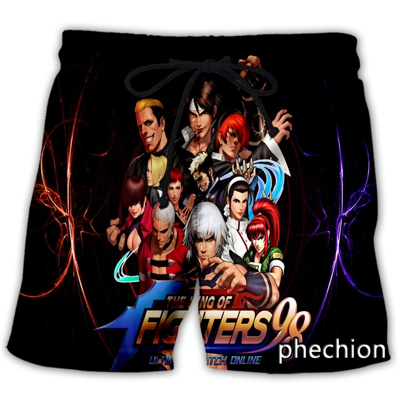 Phechion-신제품 남성/여성 킹 오브 파이터스 3D 프린트 의류, 여름 패션 스트리트웨어 조끼 남성 루즈핏 스포츠 반바지 T41