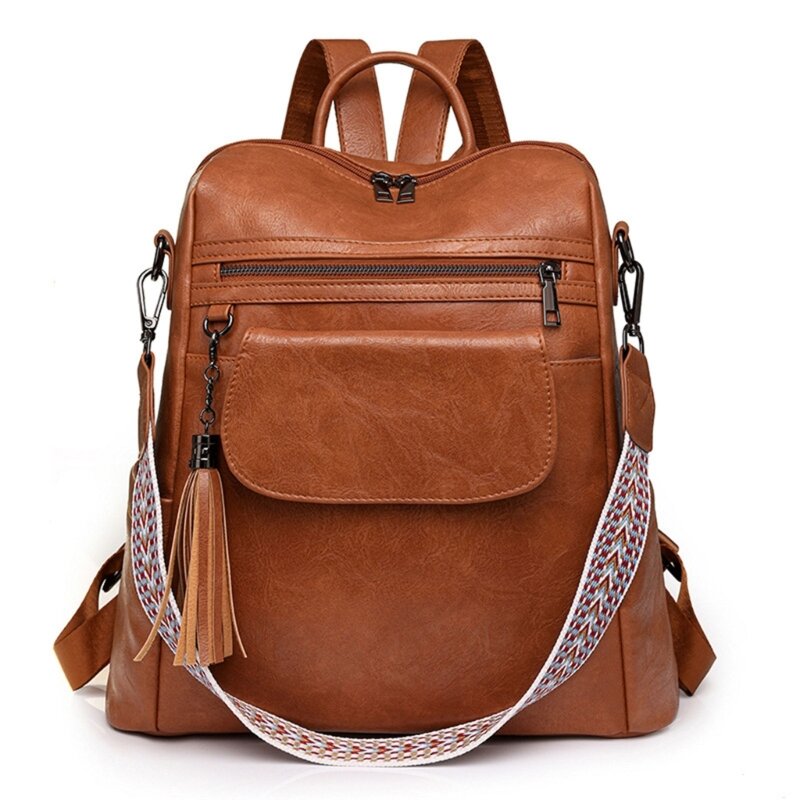 Женская сумка на плечо большой емкости, винтажный рюкзак, практичная сумка из искусственной кожи, дорожные рюкзаки для