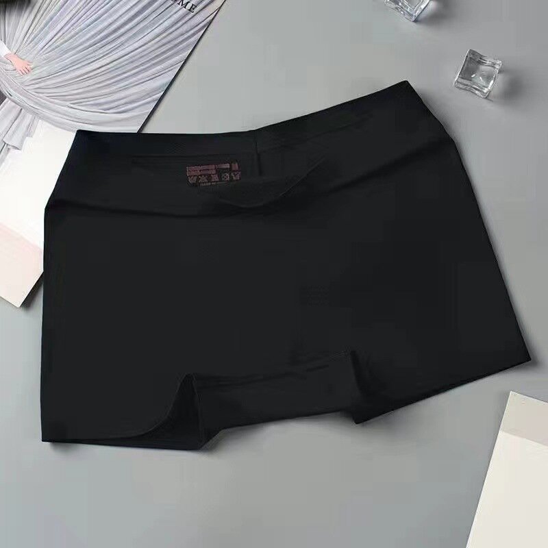 Mumian Village Ice Silk Traceless Underwear, Women's Pure Cotton Crotch, Antibacterial Flat Corner Pants, Women's Safety Pants,