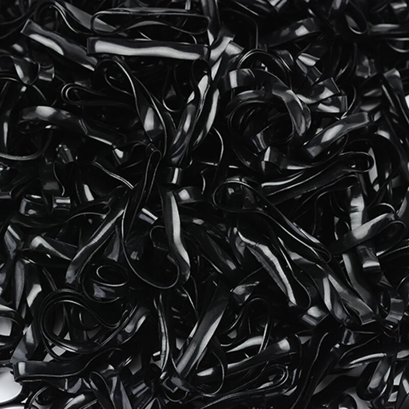Резинки для волос Одноразовые черные эластичные, 100-1000 шт.
