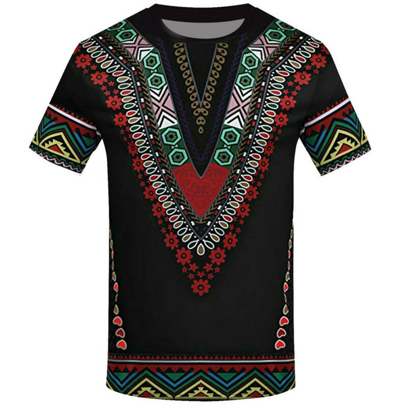 2022 Hot Sale Summer Men's Printed Shirts Short Sleeves Ethnic African Clothing Loose Oversized Shirts Hot Sale