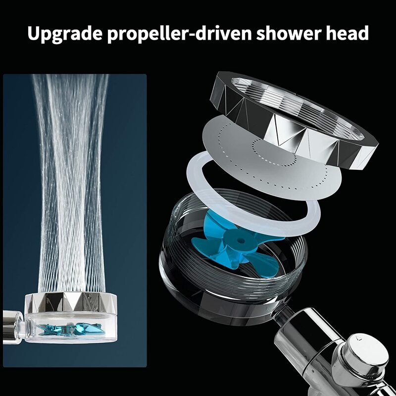 Dusch kopf 360 Grad Drehung Wassers pa render Durchfluss Turbofan Hydraulik injektion Hochdrucks prüher Bad zubehör