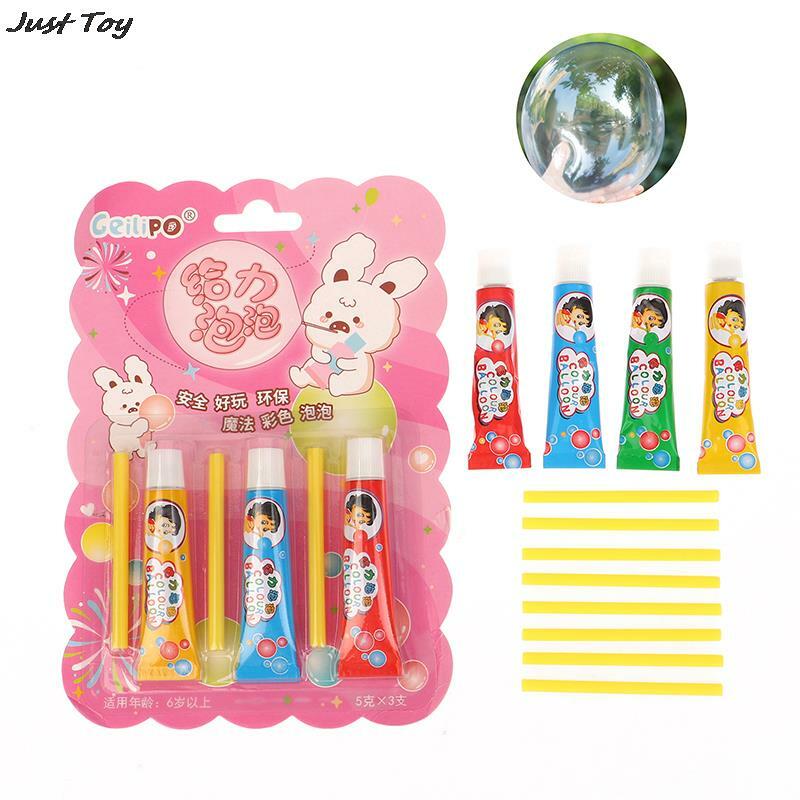다채로운 버블 볼 플라스틱 풍선, 어린이 소년 소녀 선물, 만화 매직 버블 글루 장난감, 파열 안전, 1 개, 3 개