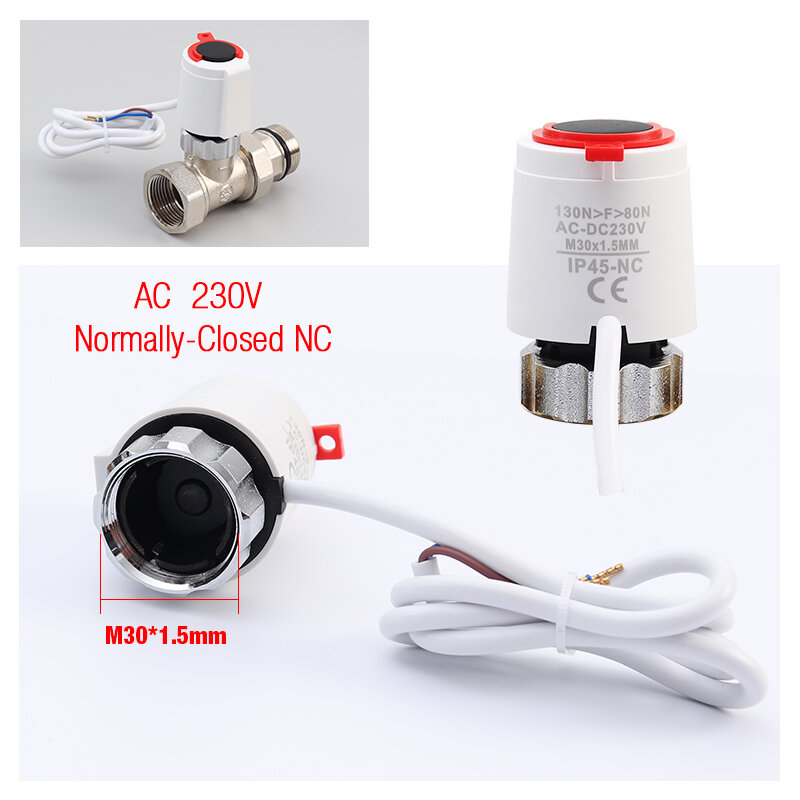 5 Pieces 230V Normally Closed NC M30*1.5mm Electric Thermal Actuator for Underfloor Heating TRV Thermostatic Radiator -Valve