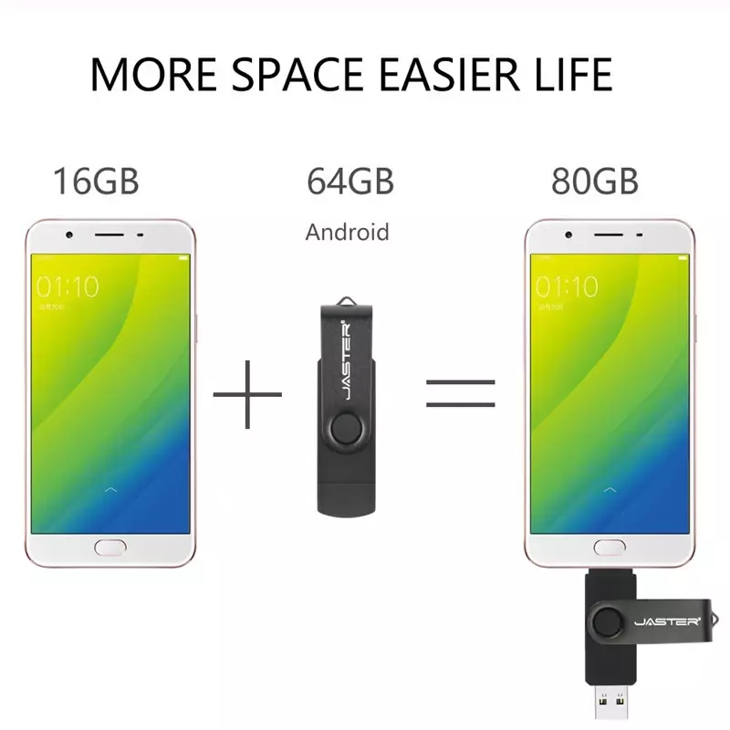 JASTER-unidad Flash USB 3,0 OTG, Pendrive de alta velocidad de 128GB, 64GB, 4GB, 16GB, 32GB, para móvil Android