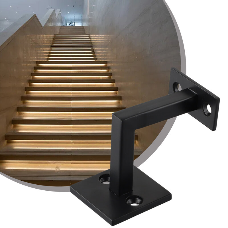 Staffa per corrimano per scale nera supporto per parete a fascia balaustra per corrimano forte materiale di alta qualità durevole e pratico