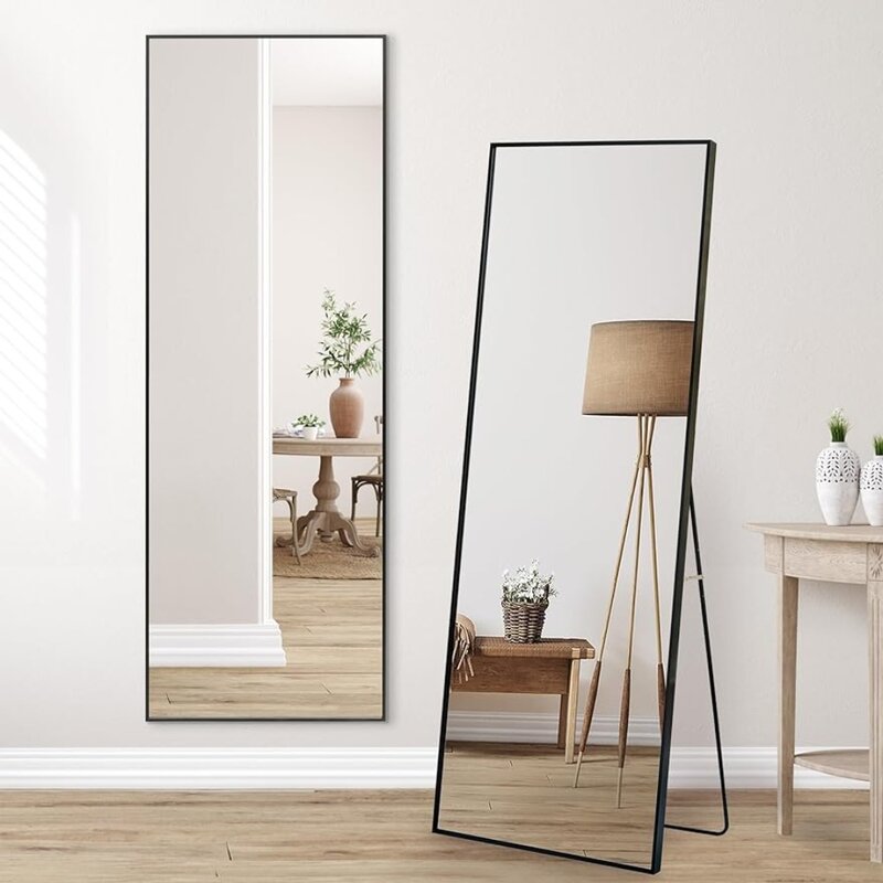 22x59 schwarzer Ganzkörper spiegel mit Stand-Ganzkörper spiegel für Schlafzimmer Wohnzimmer möbel nach Hause frachtfrei