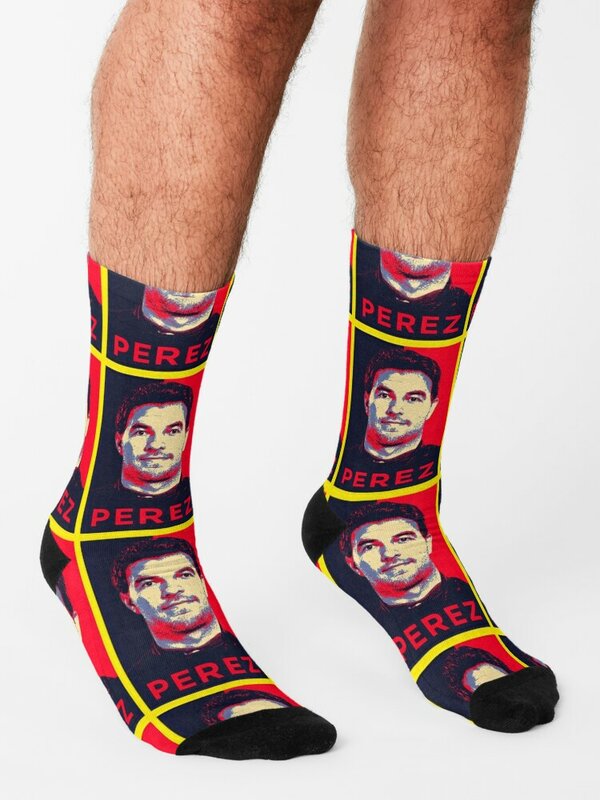 Sergio Perez Checo Artwork Socks valentines day gift for boyfriend cute socks men's winter socks