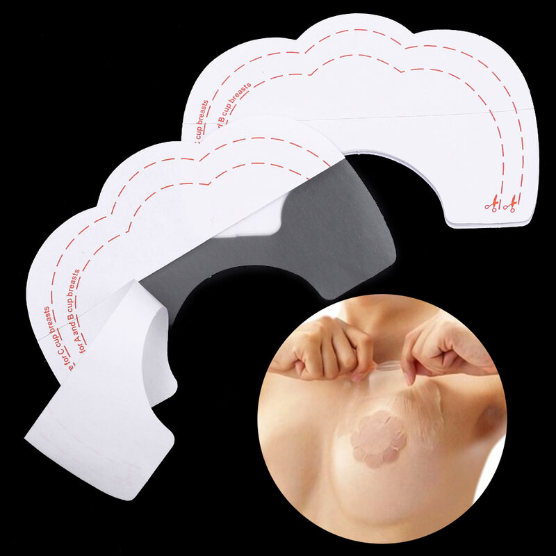 20pcs Breast Lift Tape Nipple Cover Invisible Enhancer Push Up Clear Bra Tape Chest Lift Adhesive Accessories Seamless Stickers