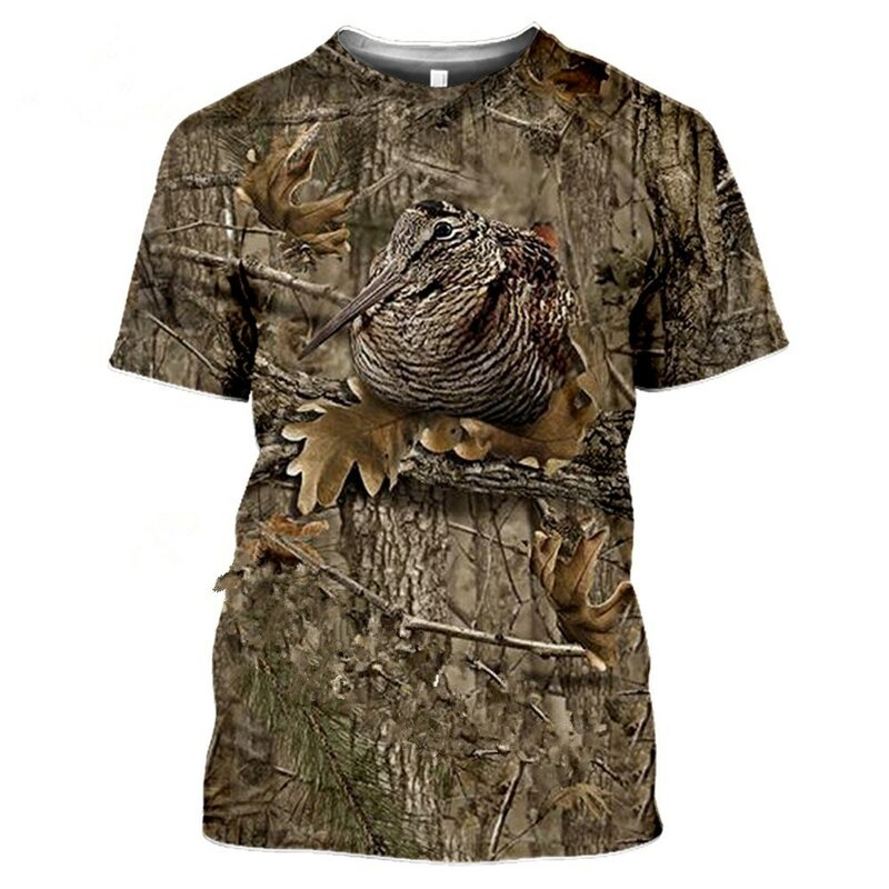 Tarnung Jagd Tier Kaninchen Männer Sommer lässig übergroße 3D T-Shirt Street Fashion Kurzarm Pullover Tarnung T-Shirt