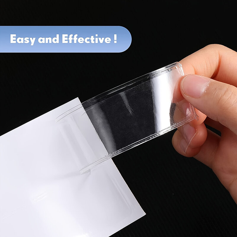 Mohamm-Clear Adhesive Shelf Tag Pockets, Titulares Etiqueta para Organizar Classificar Itens, Papelaria, Material de Escritório, 60 Pcs