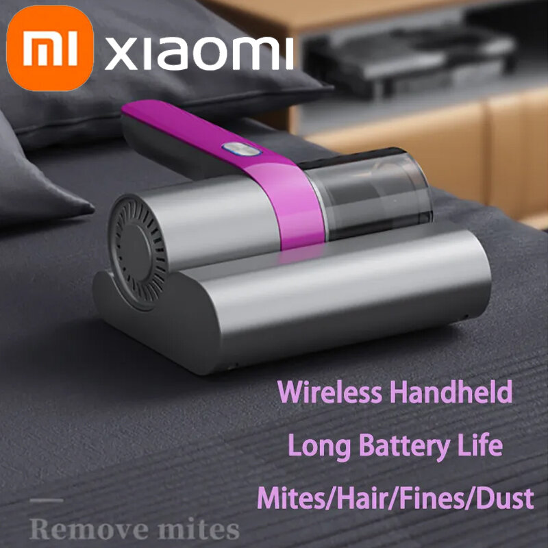 Xiaomi 7500PA peralatan penghilang debu, peralatan penghilang debu nirkabel dengan lampu UV, penghilang tungau vakum genggam untuk kasur pembersih sofa