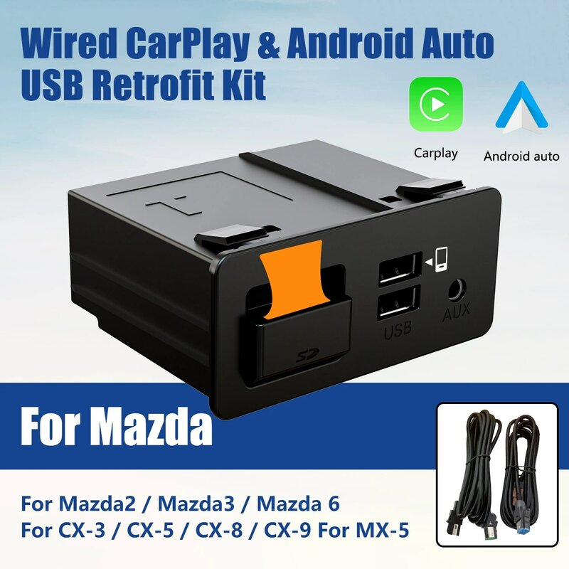 Mazda Apple CarPlay und Android Auto USB Nachrüstsatz, unterstützung Mazda 3/6/CX5/CX3/CX9/MX5-TK78 66 9U0C K1414 C922 V6 605A