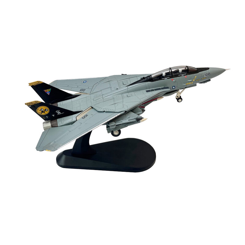 1/100 US Navy Grumman F-14D Tomcat VF-31 Tomcatters Fighter Aircraft Metal Military Diecast Plane Model for Collection or Gift