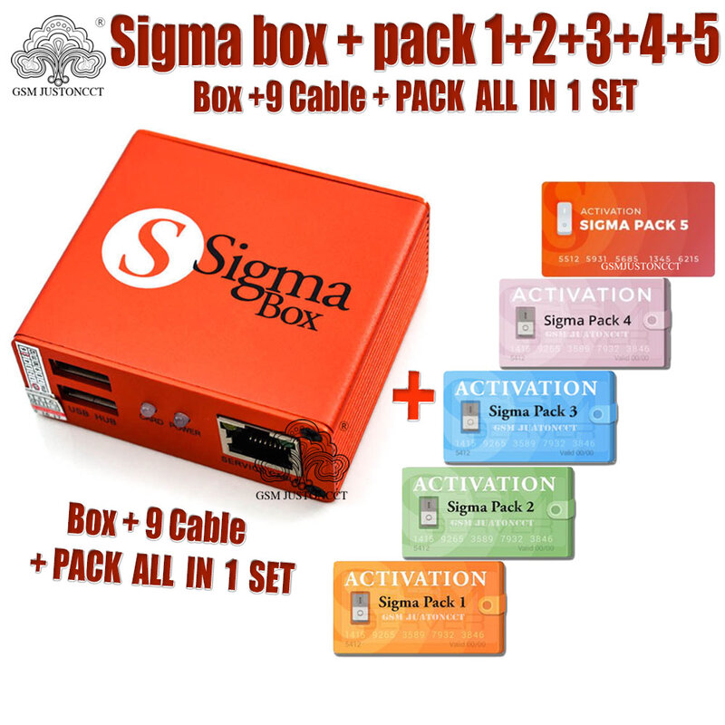Sigma-Caixa Plus Original com 9 Cabos e Ativação, Pack1, Pack2, Pack3, Pack4, Pack5, 2022, Mais Recente