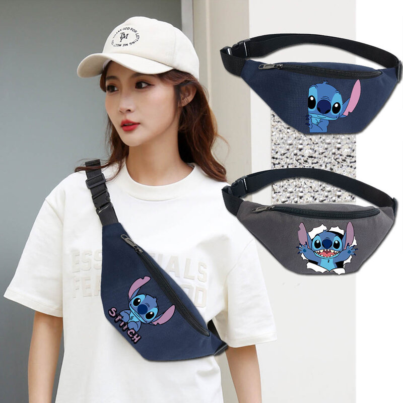 Disney Lilo & Stitch torba pasek damski torba podróżna torby sportowe wodoodporna damska torebka na telefon damski mała torebka Anime dla mężczyzn