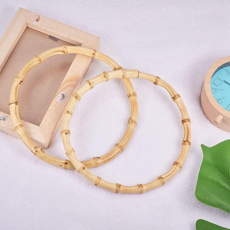 Reemplazo de asas redondas de bambú para bolso artesanal, accesorios para bolsos de mano