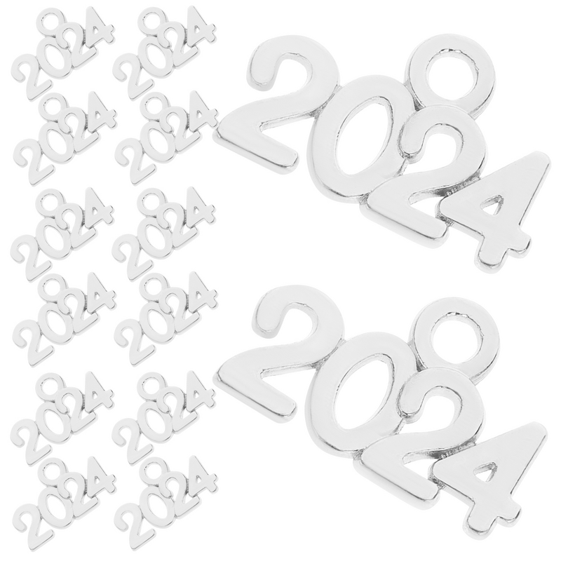 Pendentif en bronze avec numéro pour la remise des diplômes, breloques exécutives, bracelet et collier à faire soi-même, boucle d'oreille, nouvel an 2024, 2024