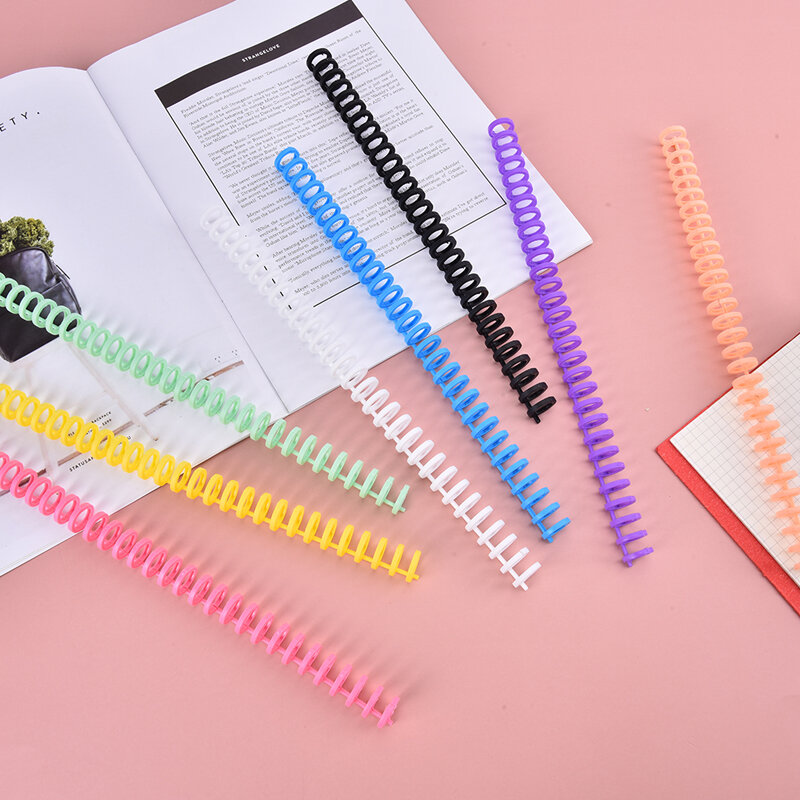 10pcs A4 Detachable Buckle Loose-leaf Binding Strip 30-hole Round Hole Coil Opening And Closing Ring DIY Plastic Binder
