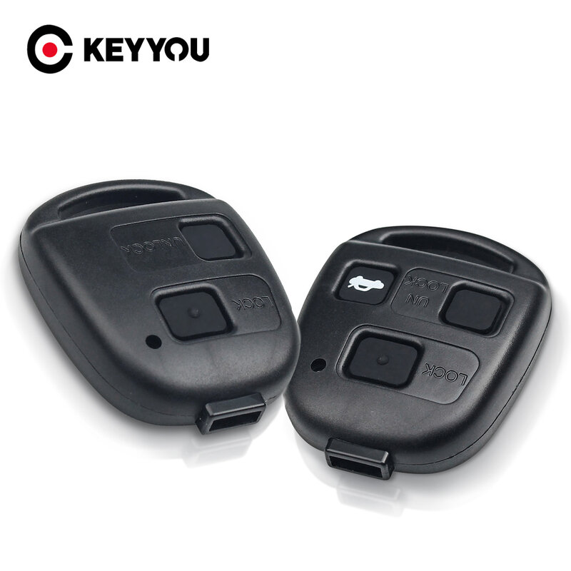 KEYYOU-carcasa de llave de coche para Toyota, Yaris, Camry, Corolla, Lexus Es, Rx, IS200, RX300, ES300, LS400, GX460, 2/3, botón de mando a distancia, sin logotipo